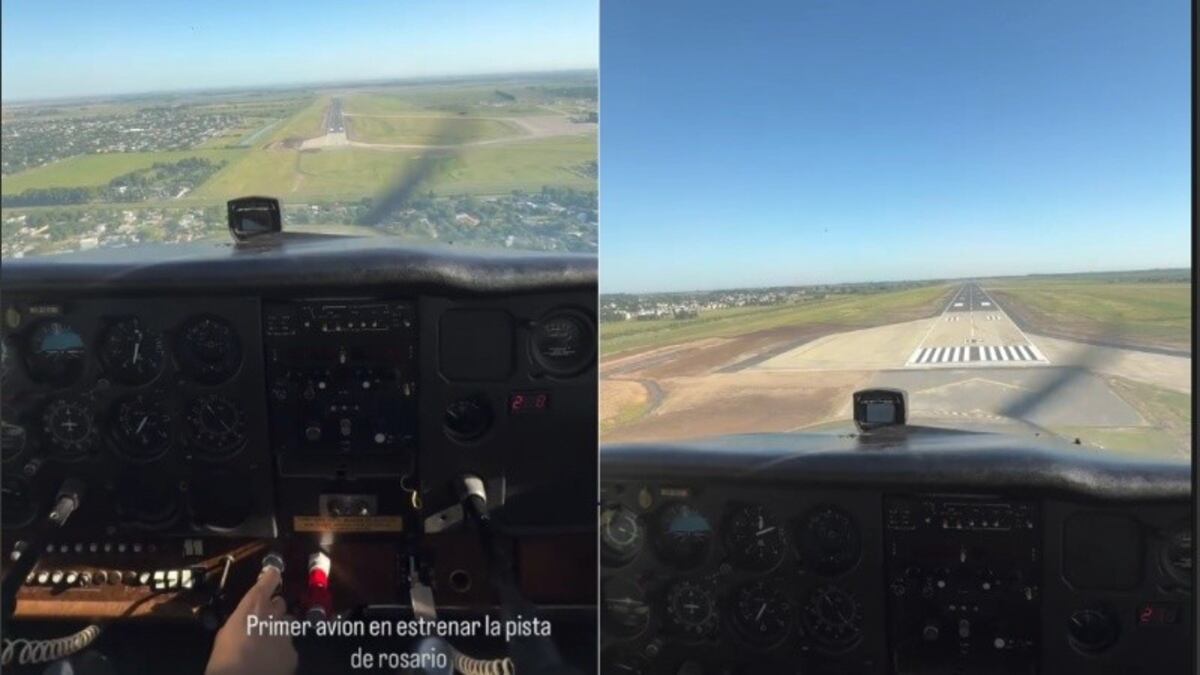 Cómo fue el aterrizaje que inauguró la nueva pista del aeropuerto en Rosario thumbnail