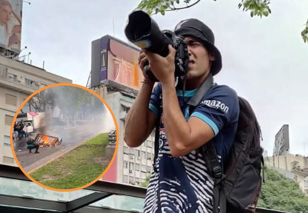 Incidentes en el Congreso: el momento en que hieren de gravedad a un fotógrafo thumbnail