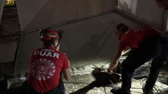El rescate en un edificio en el Centro de la ciudad de Córdoba.