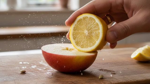Frotar un limón sobre la manzana es el truco ideal para mantener su color y frescura en cualquier preparación.