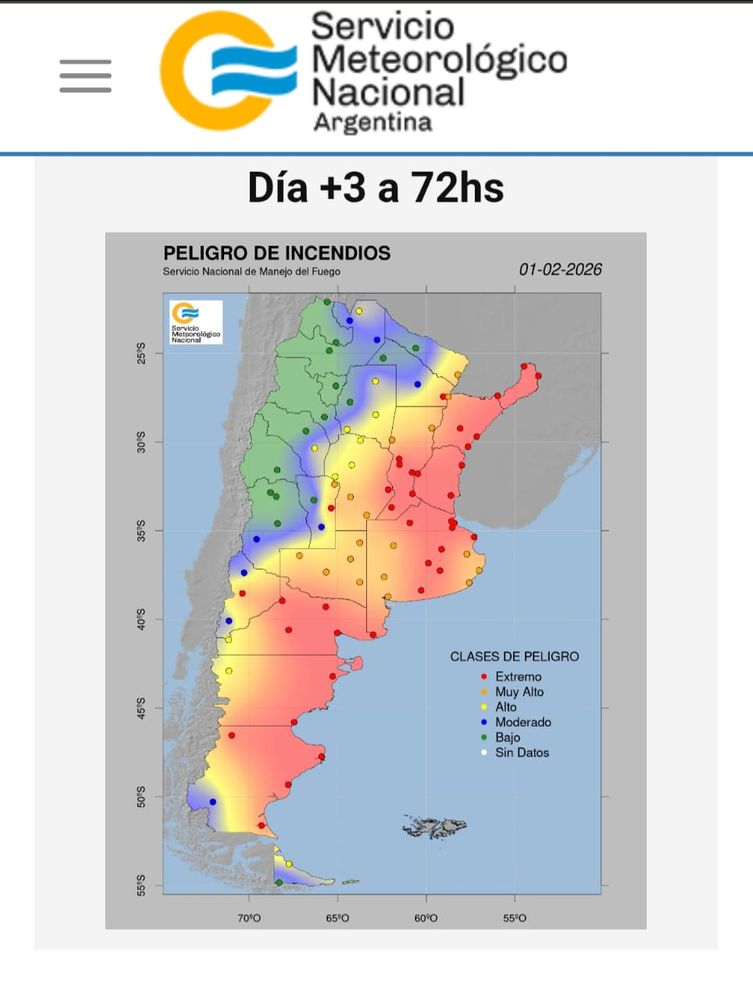 Riesgo extremo de incendios en la provincia
