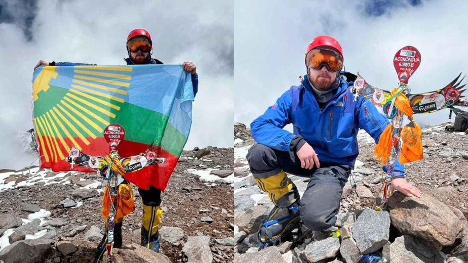 Un eldoradense hizo cumbre en el Aconcagua y llevó la bandera de la ciudad a lo más alto de América.
