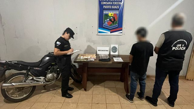 Detuvieron a un “motodealer” con cocaína lista para la venta en Puerto Iguazú.