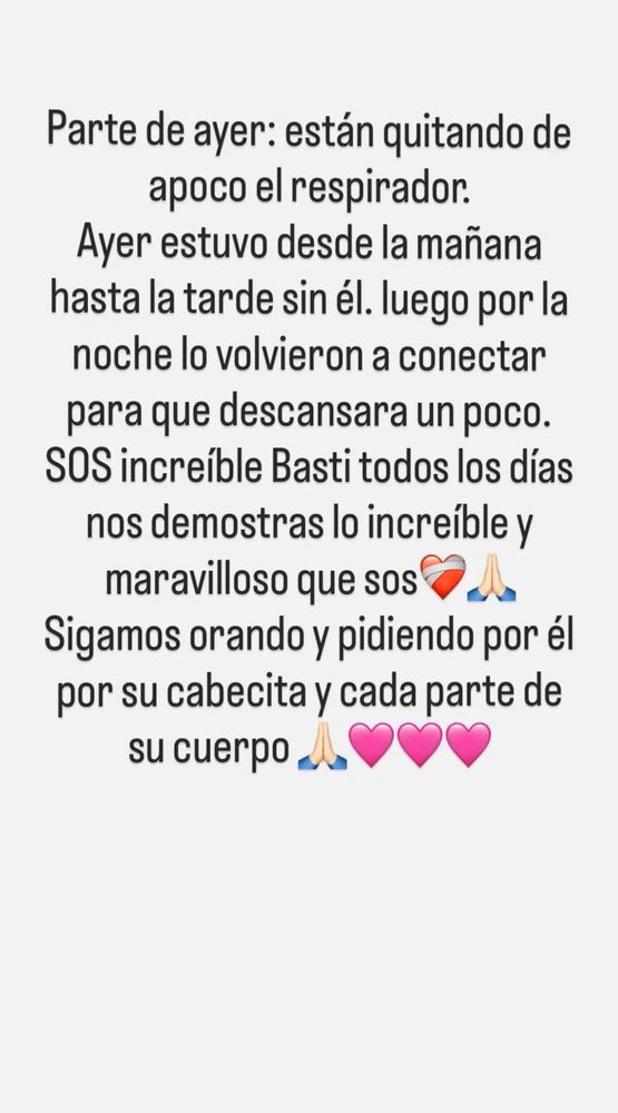 El mensaje de la mamá de Bastian