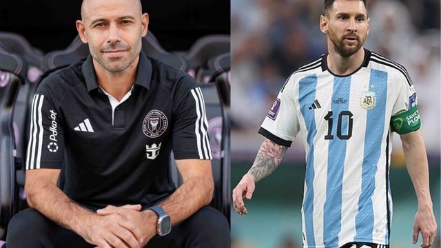 Mascherano y Messi.