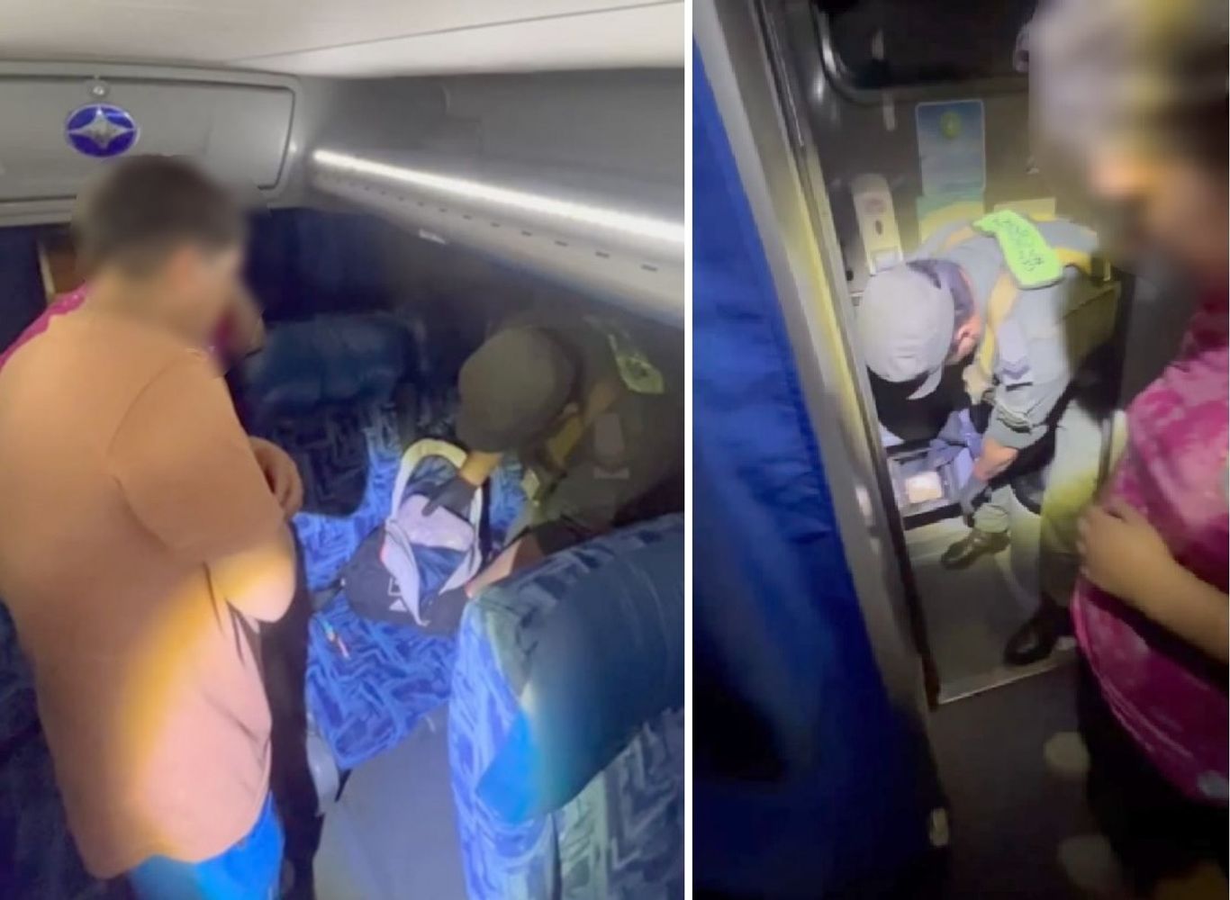 Los gendarmes hallaron la mochila y un cuarto paquete, en el piso superior del colectivo. Los "ladrillos" contenían marihuana.