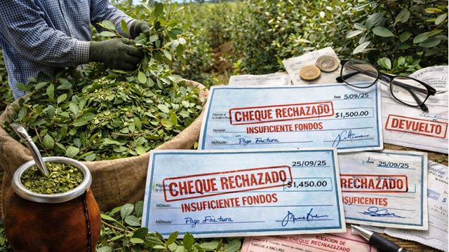 Alarma en el sector yerbatero de Misiones: denuncian una circulación masiva de cheques rechazados en la compra de hoja verde.