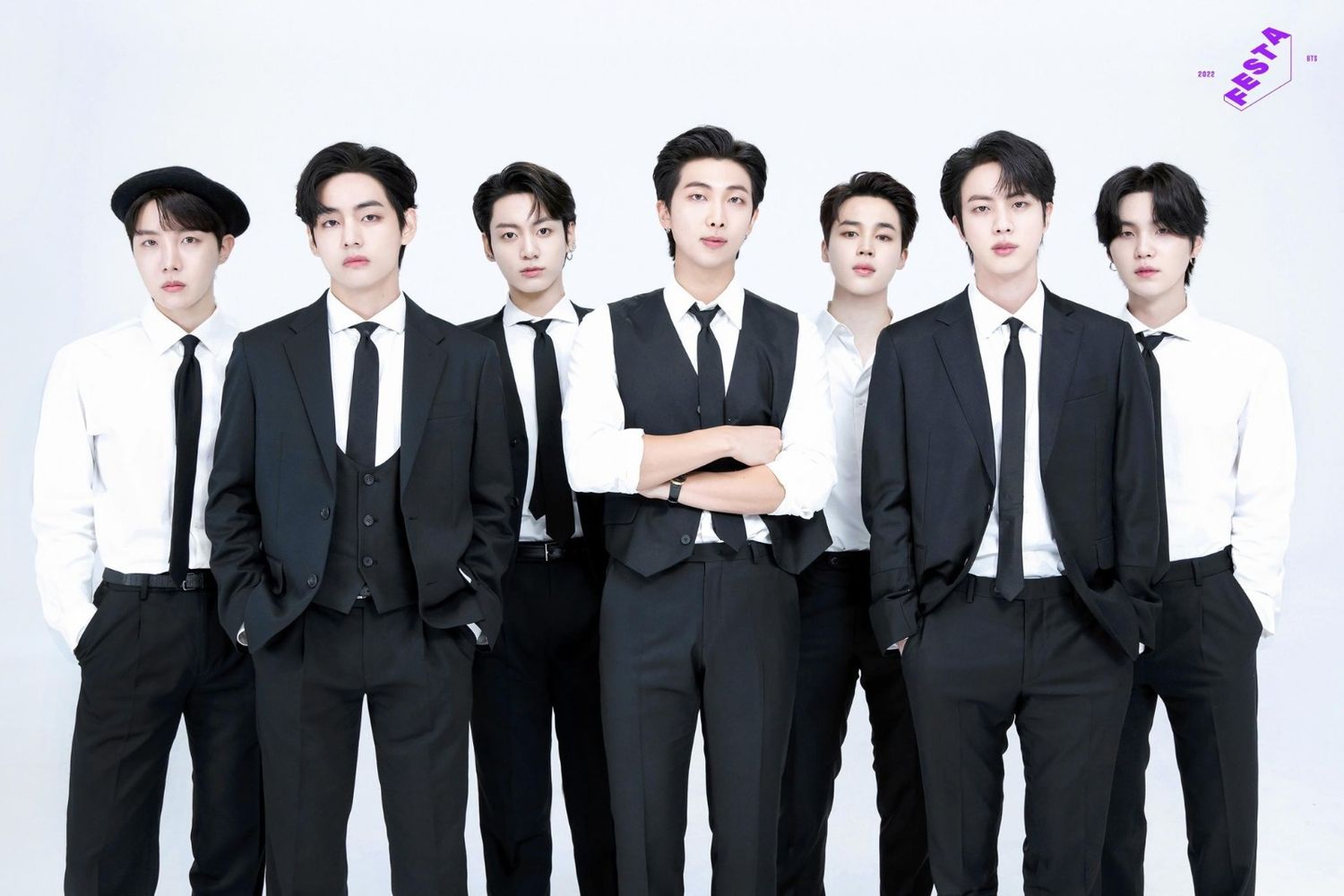 RM, Jin, J-Hope, Suga, V, Jimin y Jungkook.