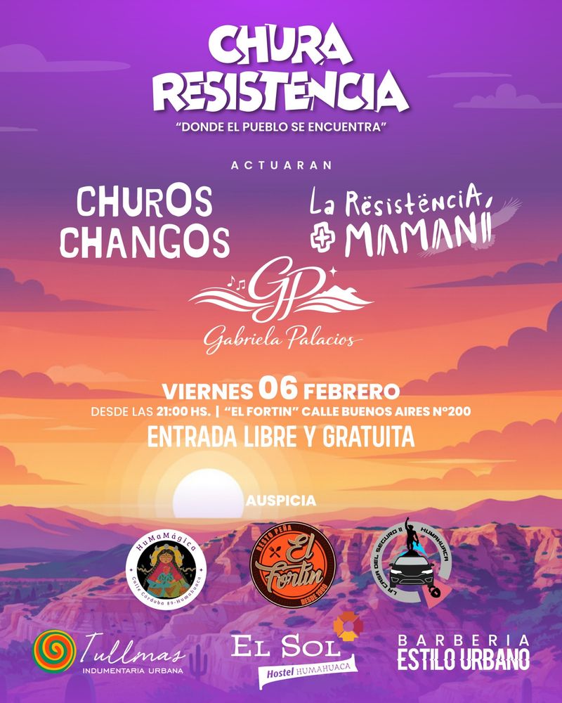 Pieza gráfica que anuncia el encuentro “Chura Resistencia”, para este viernes en Humahuaca.