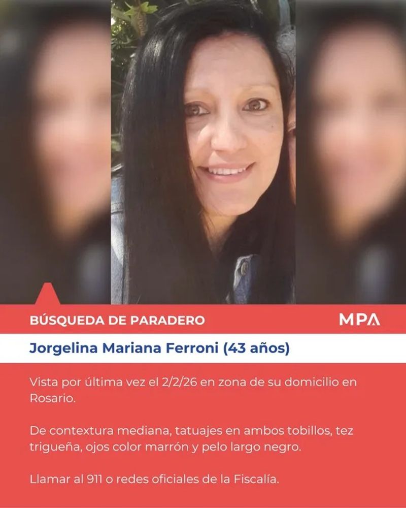 Mujer desaparecida en Rosario