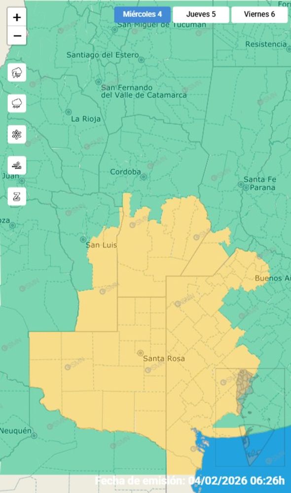 Rige alerta amarilla por tormenta este miércoles 4 de febrero en Córdoba.
