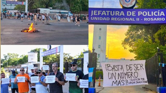 Policías- reclamo en Rosario