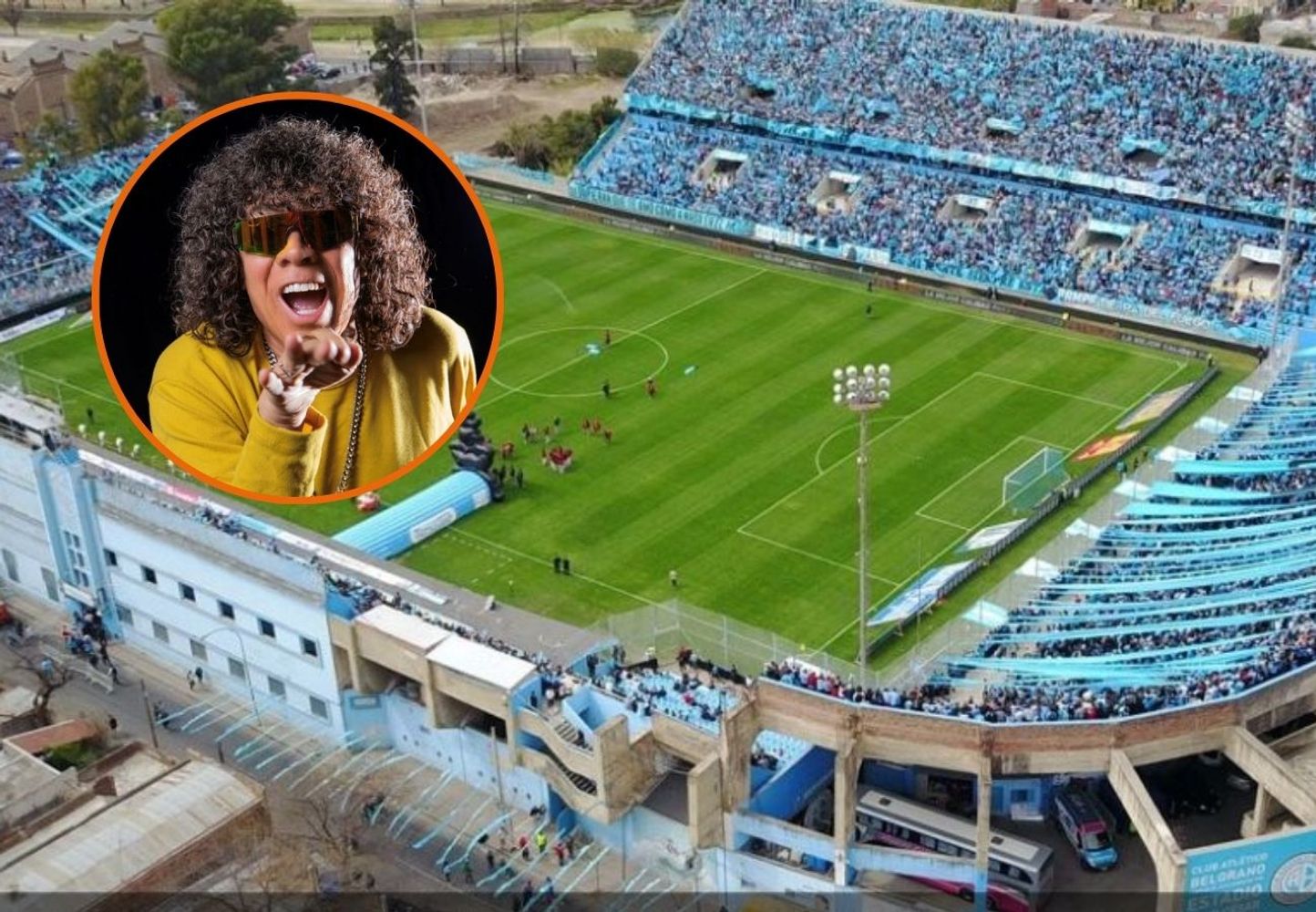 La Mona iba a tocar en cancha de Belgrano.