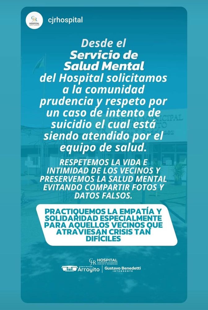 Comunicado desde el Área de Salud del Hospital Municipal de Arroyito