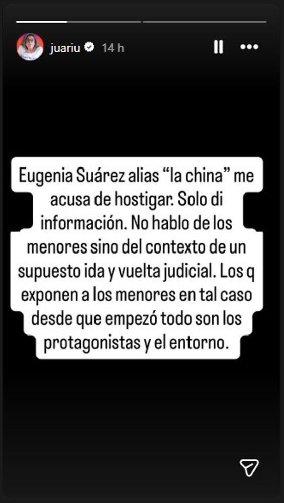 Juariu le respondió a la China Suárez