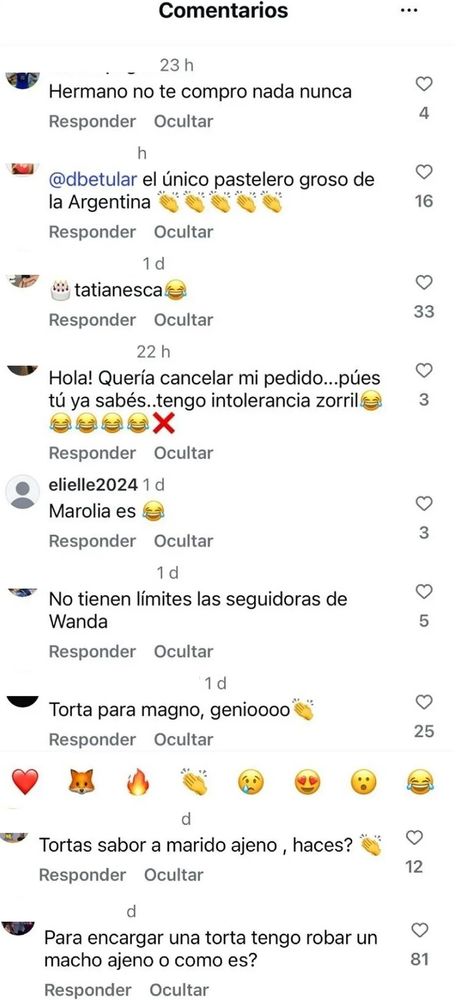 Comentarios al chef por hacer una torta a la China Suárez