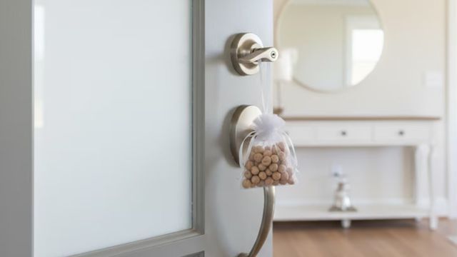 Colgar una bolsa de garbanzos en la puerta es un ritual del Feng Shui para atraer prosperidad y bienestar al hogar.
