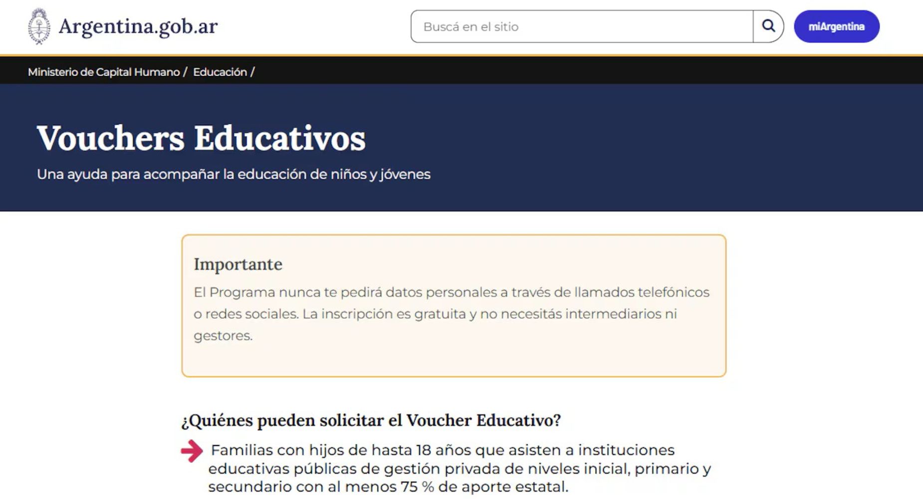 Voucher educativo