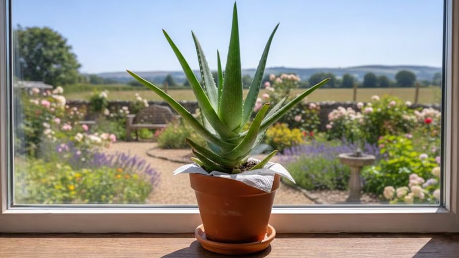 Para qué sirve colocar papel higiénico en la planta de aloe vera