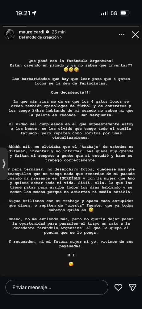 El mensaje de Mauro Icardi