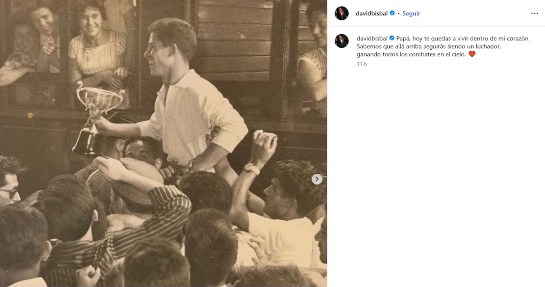 Dabvid Bisbal despidió a su padre. 