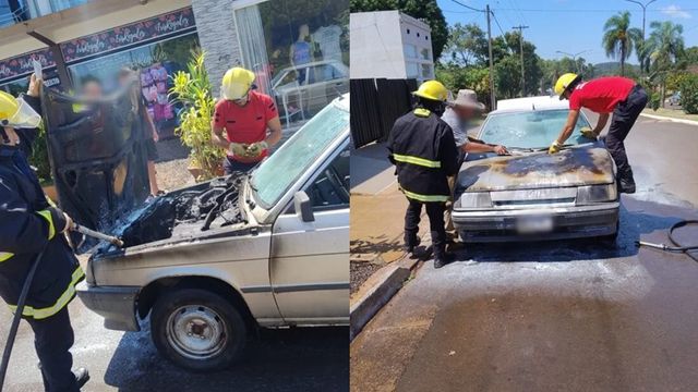 Panambí: bomberos sofocaron el incendio de un automóvil sobre una avenida.