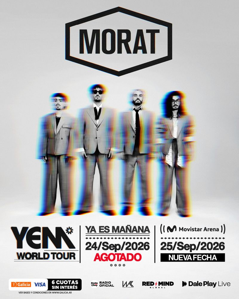 Morat en Argentina 2026: Segunda fecha confirmada y precios de entradas para el Movistar Arena