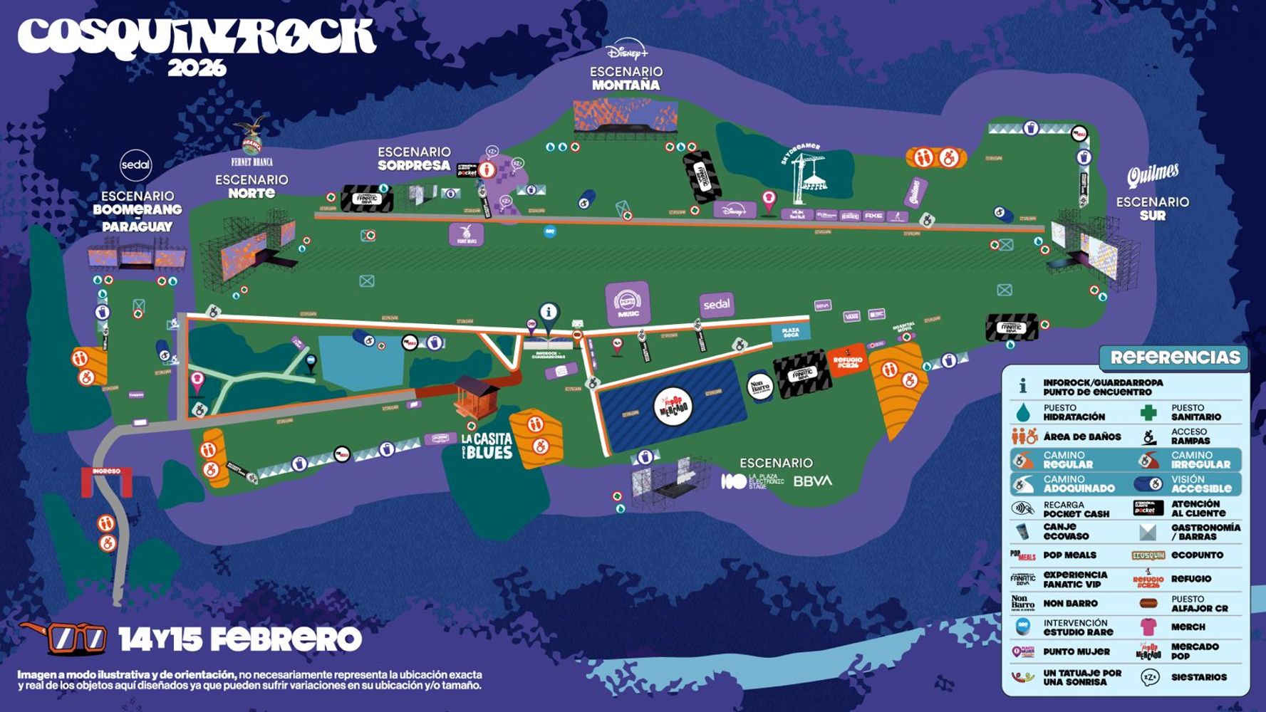 Cosquín Rock 2026: dónde retirar tu pulsera, cómo cargar dinero en Pocket Cash y mapa del predio