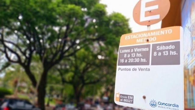 Estacionamiento medido en Concordia.