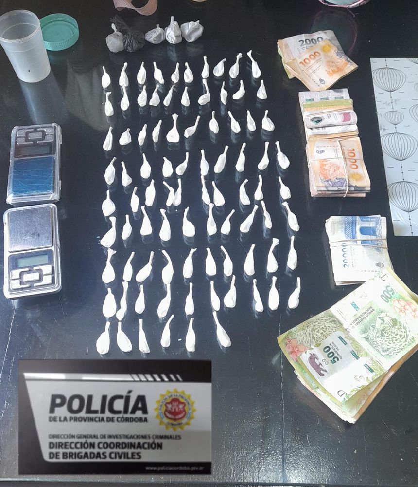 Las drogas incautadas en Córdoba.