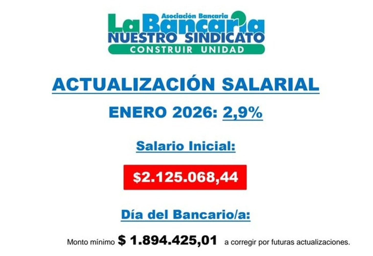 Sueldo de un bancario