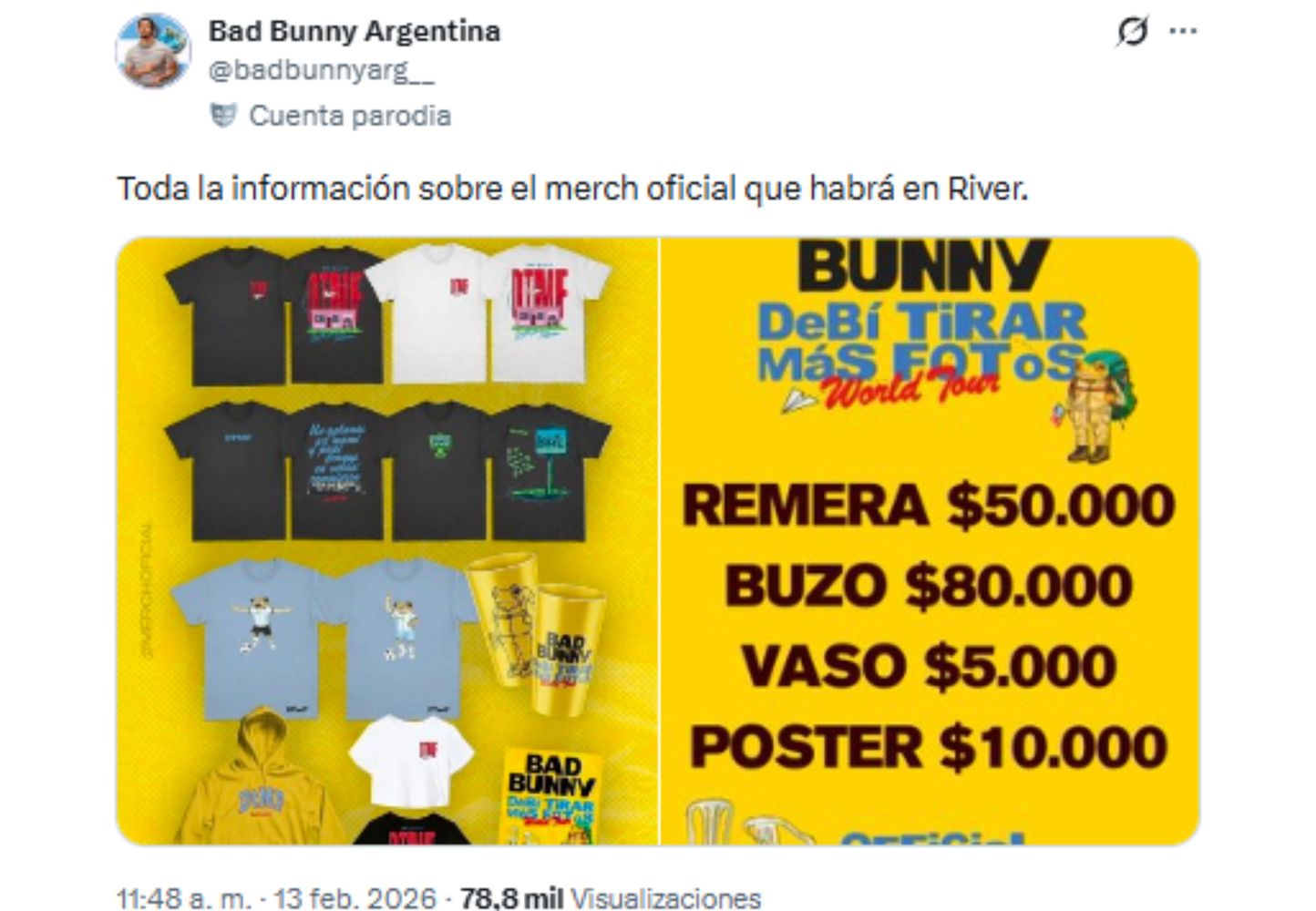 La información se viralizó en sus redes.
