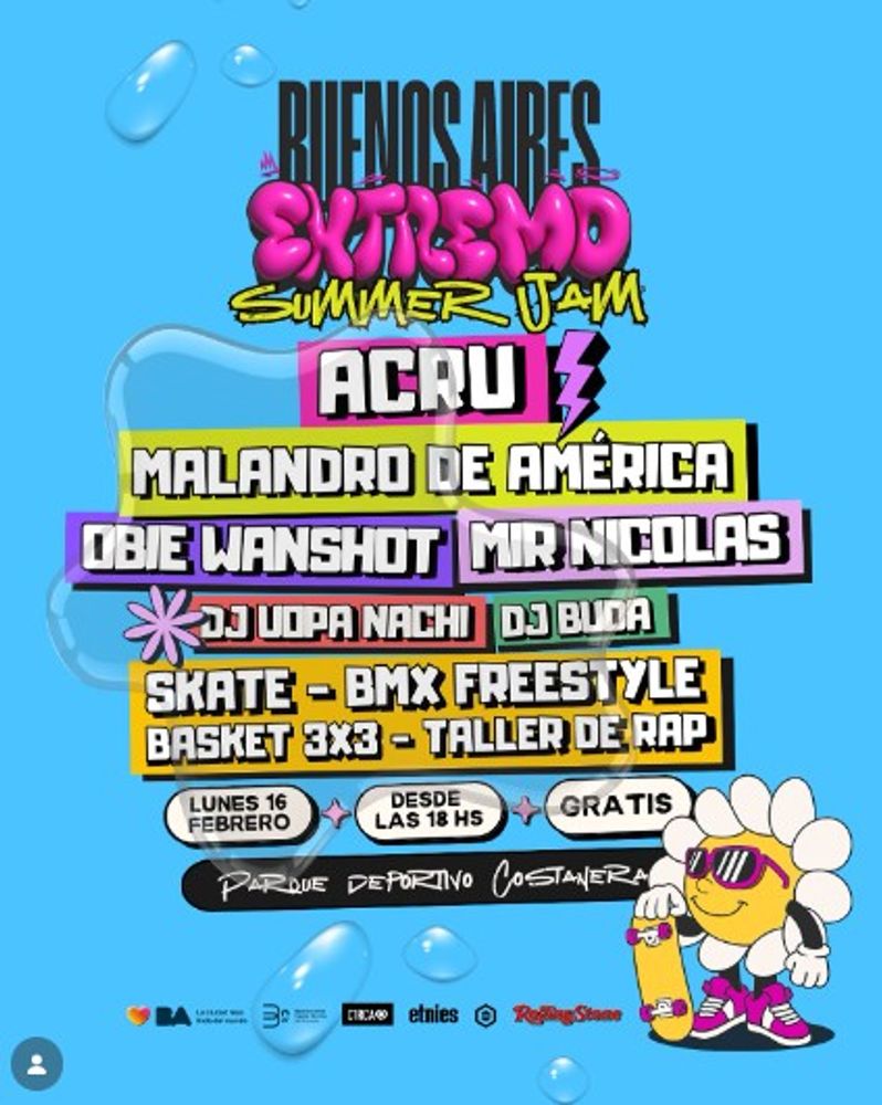 Feriado de Carnaval 2026: el festival gratuito en Buenos Aires con música en vivo y deportes extremos