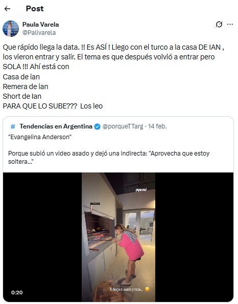 ¡No lo pudieron ocultar! Evangelina Anderson pasó la noche con Ian Lucas: la prueba del encuentro que se le escapó en redes
