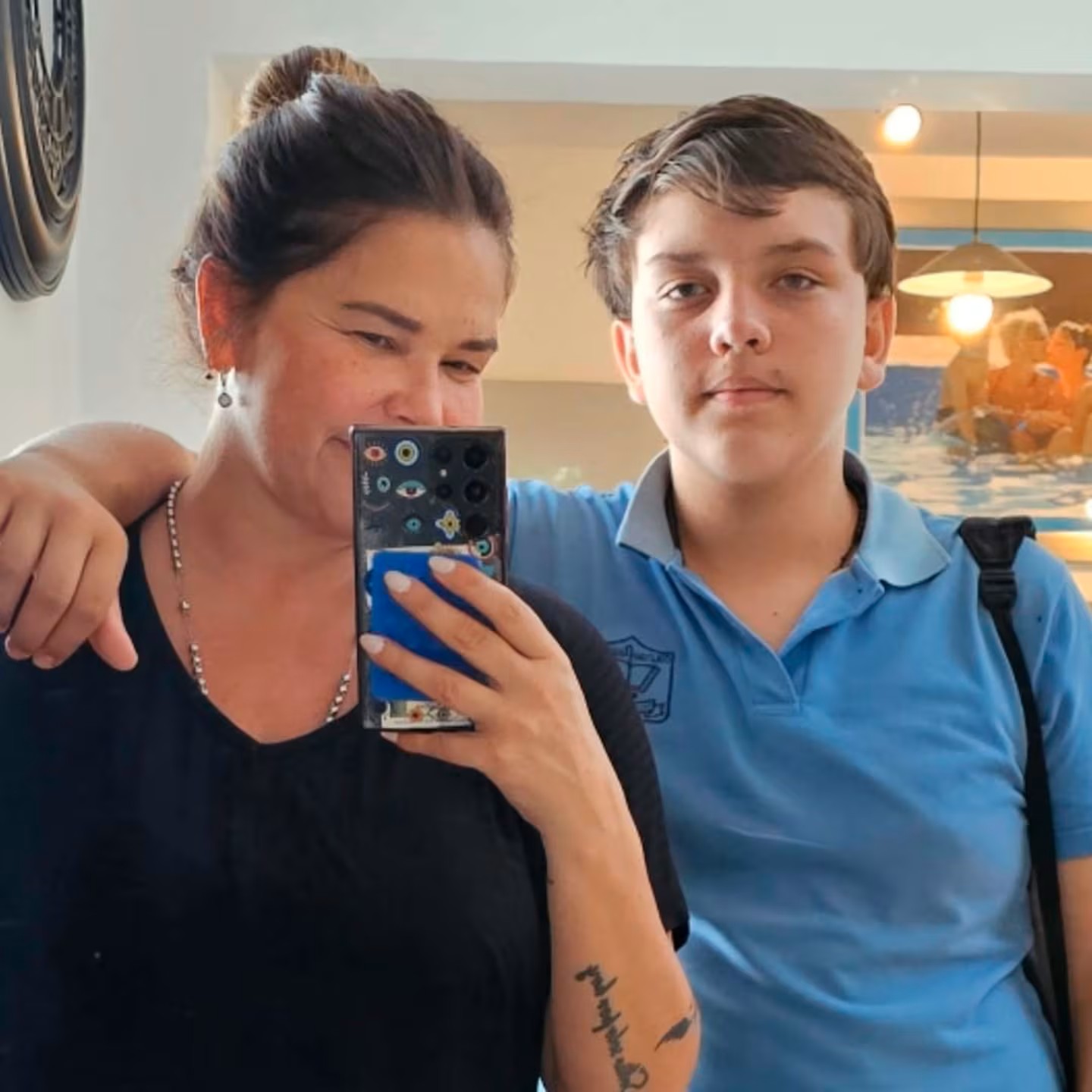Nazarena Vélez y su hijo Titi