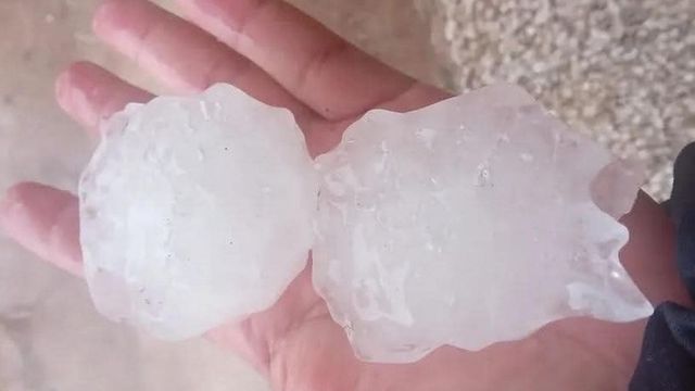 Cayó granizo "en seco" en el interior de Córdoba. 