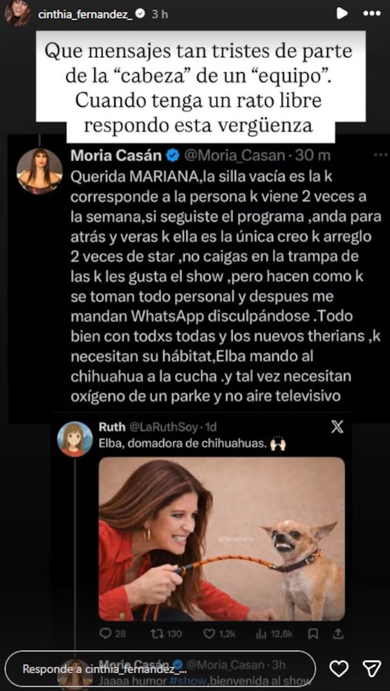 Cinthia Fernández y Moria Casán