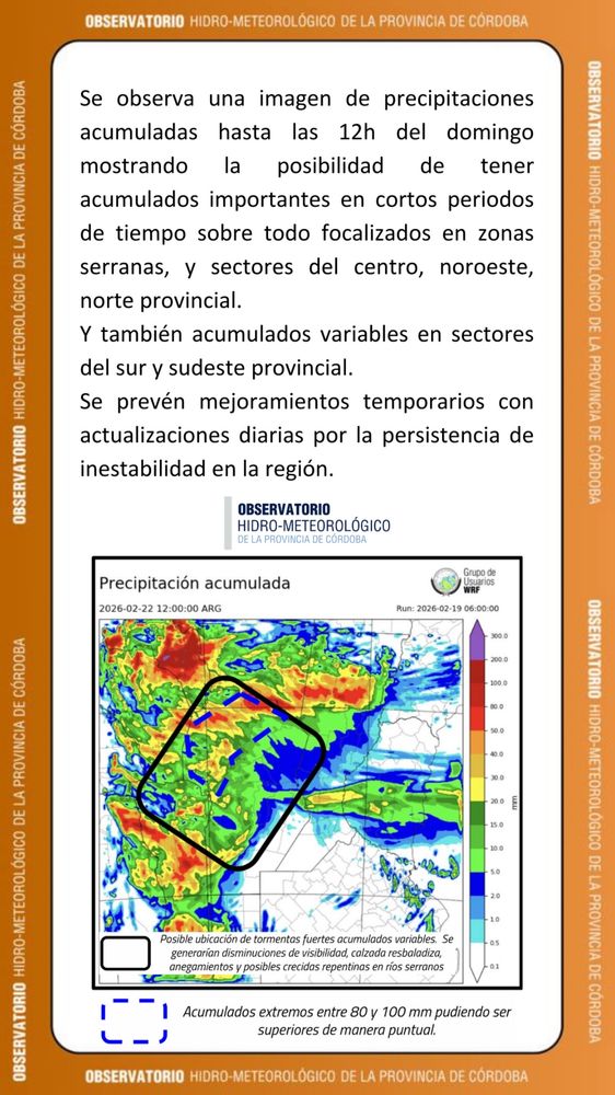 Córdoba se prepara para un sábado tormentoso.