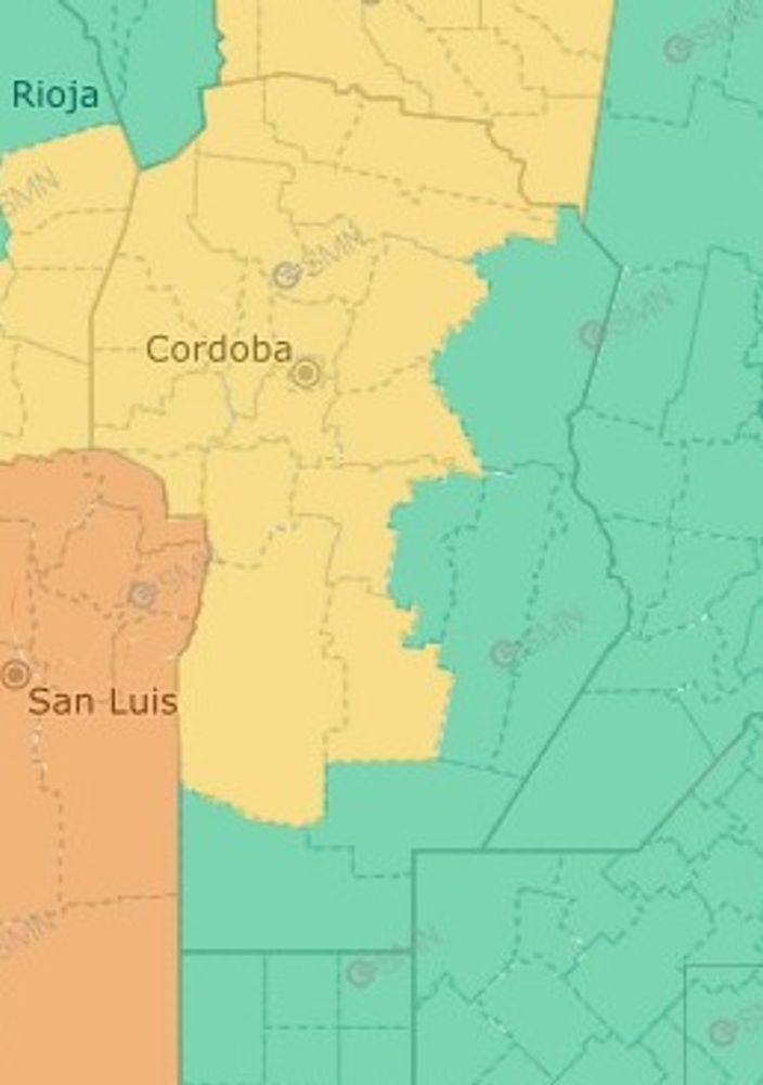 Alerta amarilla por tormentas para Córdoba este sábado 21 de febrero.