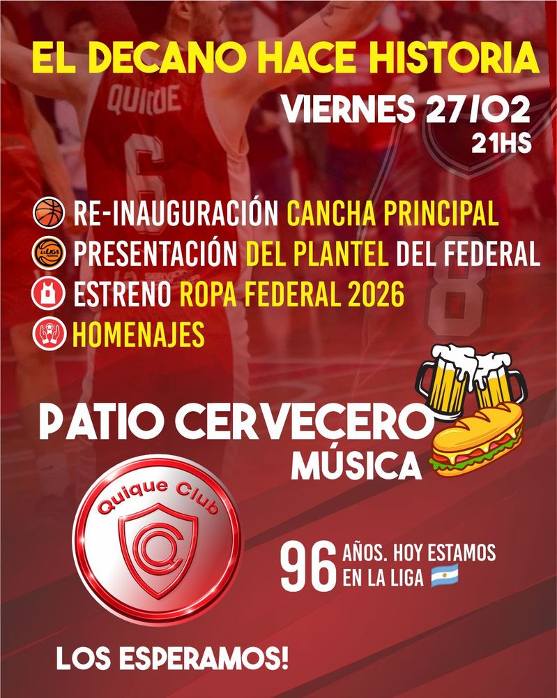 Viernes 27 de feberero, presentación de la nueva indumentaria en Quique.