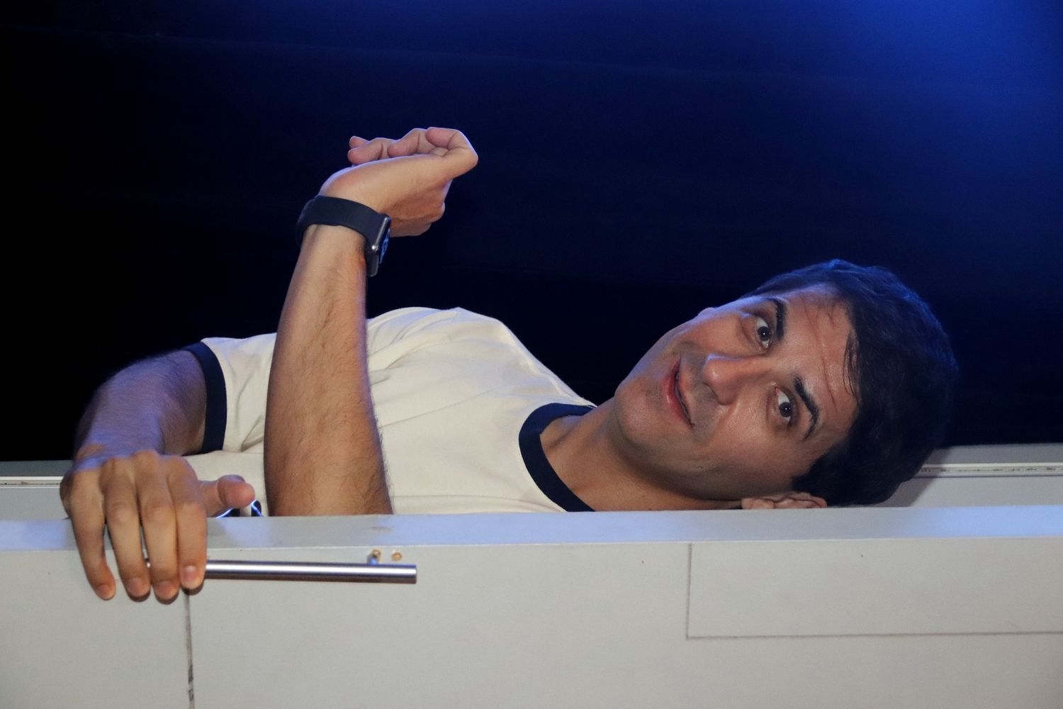 El humor de Miguel Martín intacto, fuera de escena. 