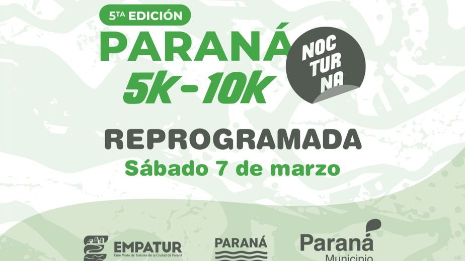 Reprograman la Carrera Nocturna “Ciudad de Paraná”