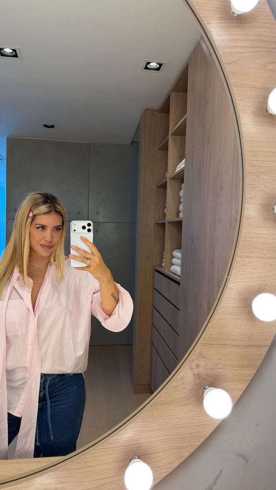 Wanda Nara luciendo su cabello después de este tratamiento.