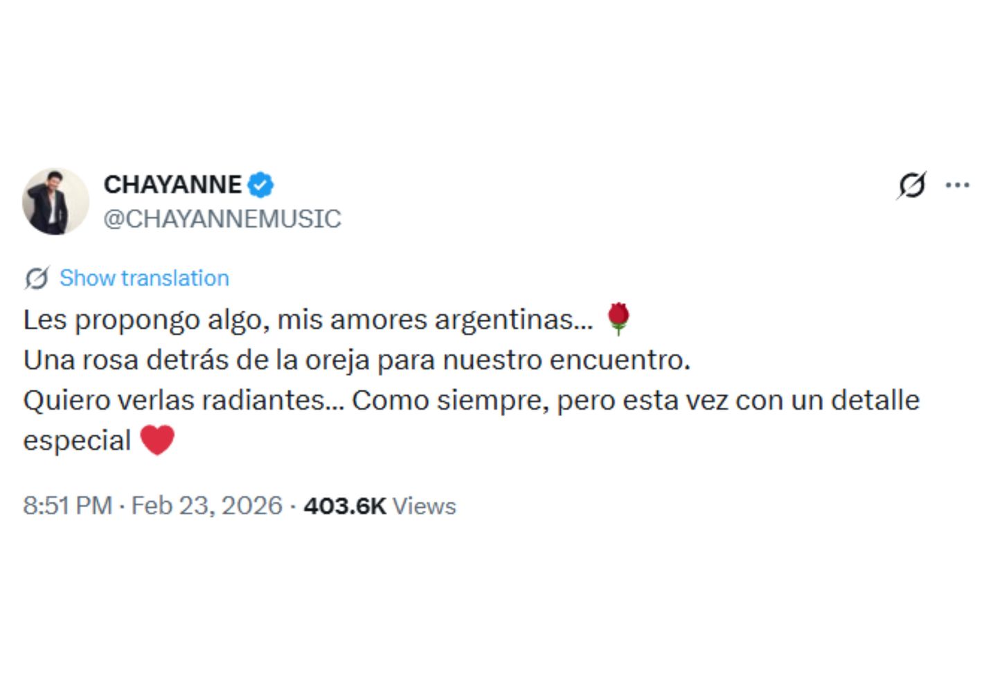 El pedido de Chayanne a sus fans.