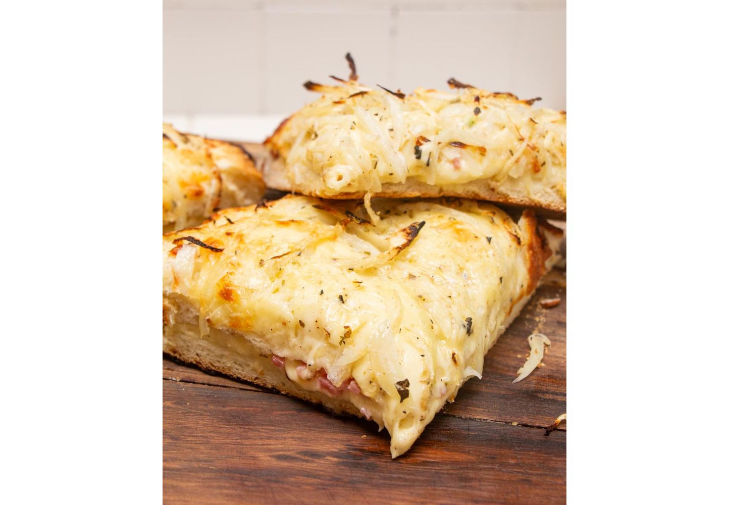 Pizza de fugazzeta sin harina.