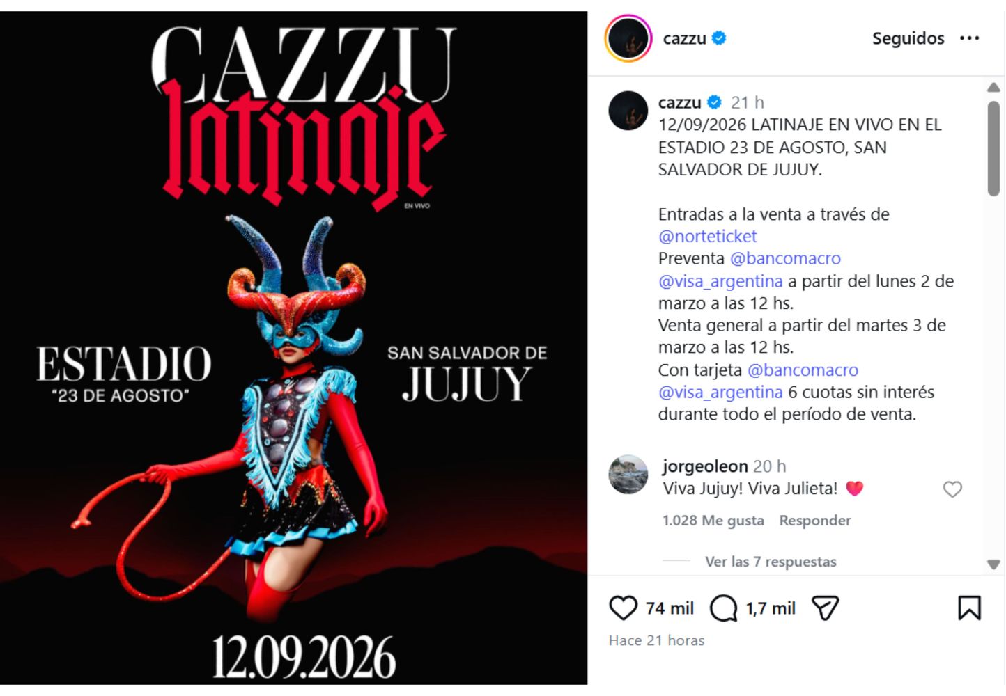 Así lo anunció la cantante.