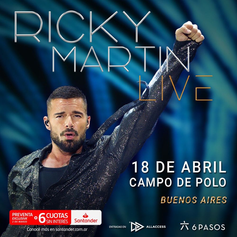 Ricky Martin en Argentina 2026: cuándo comienza la venta de entradas para su show en el Campo Argentino de Polo