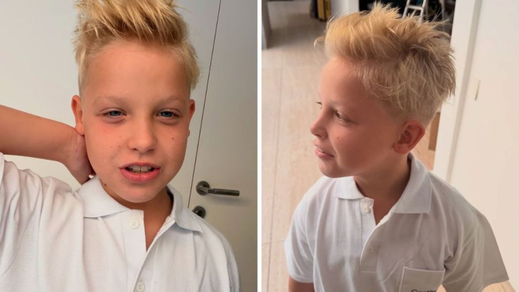 Mirko ya regresó al colegio y Marley compartió fotos de su primer día de clases.