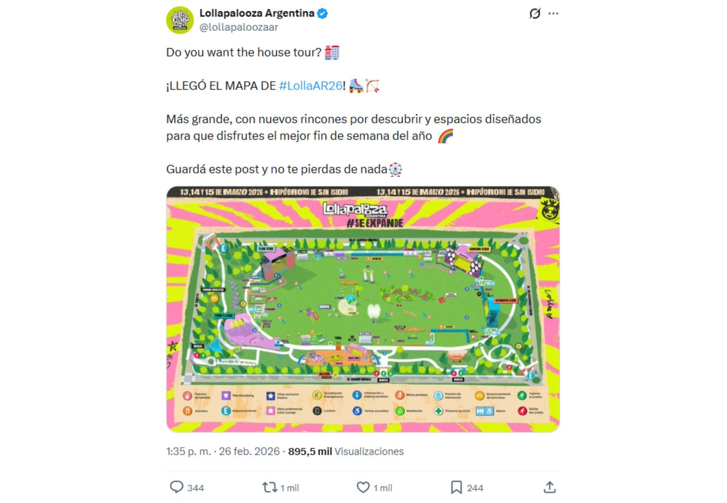 La organización del festival compartió el nuevo mapa y generó polémica.