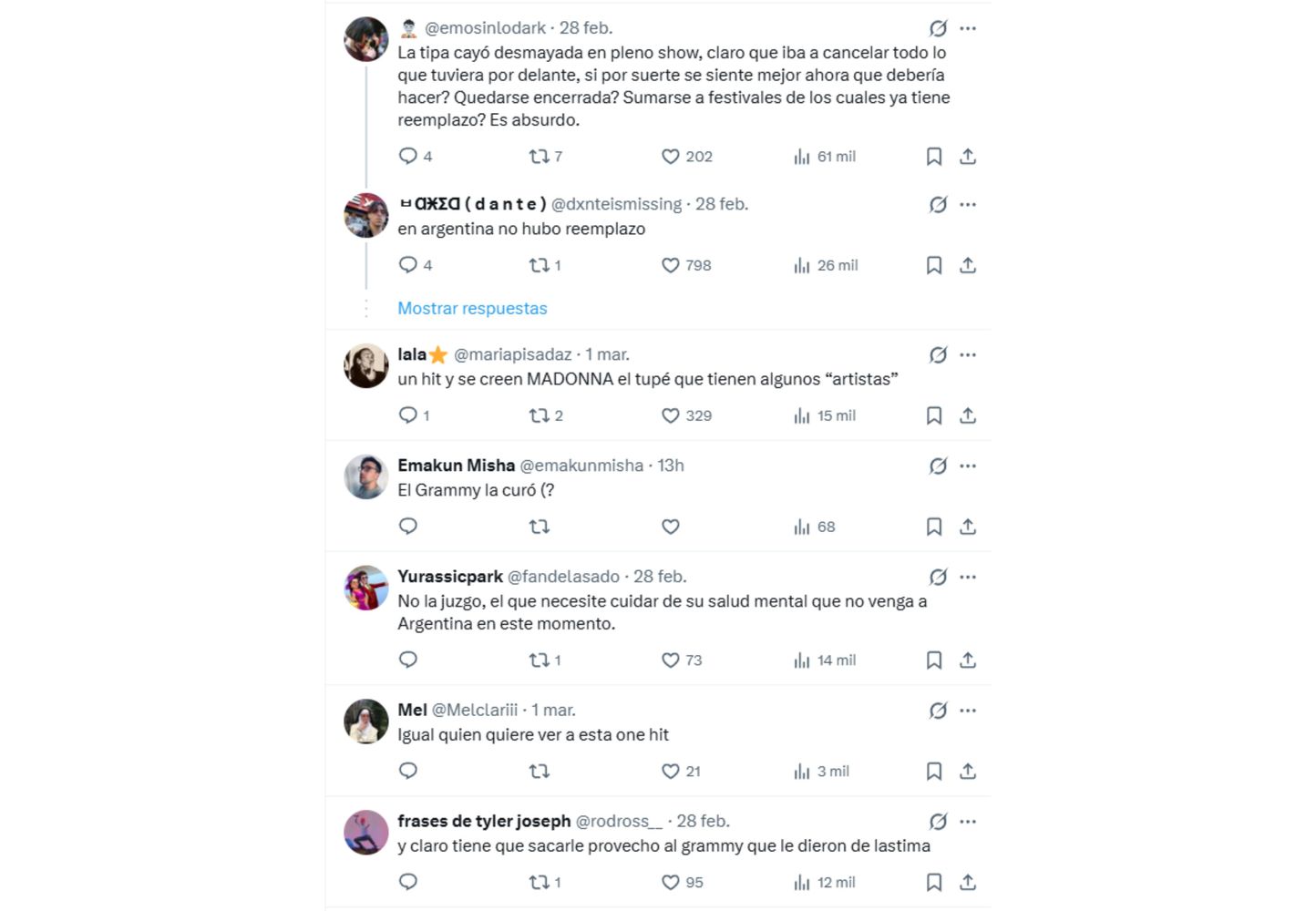 Los comentarios en redes.